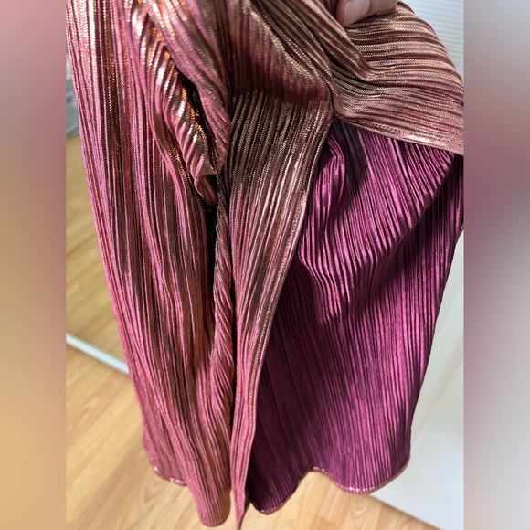 New York & Company Rose Gold Halter Midi Dress M - Picture 8 of 10